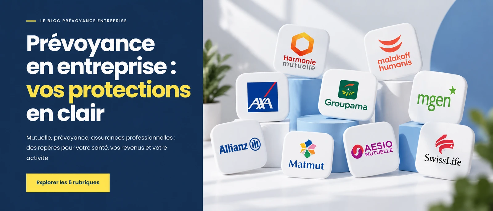 Illustration des logos Harmonie Mutuelle, Malakoff Humanis, AXA, Groupama, MGEN, Allianz, Matmut, AÉSIO Mutuelle et Swiss Life